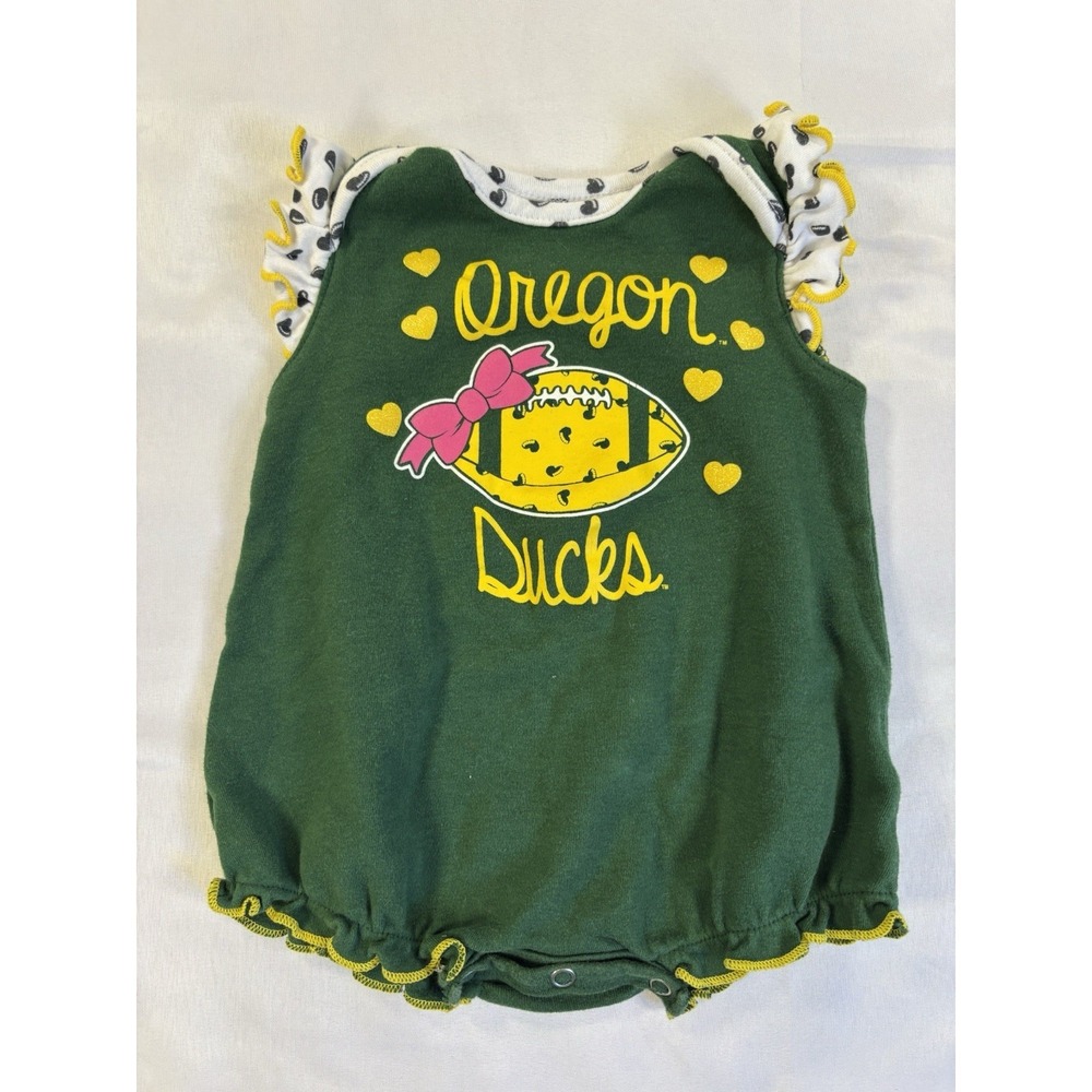 Gen 2 Baby 3/6 Month Girl Oregon Ducks Bodysuit College Football‎ Green Ruffles